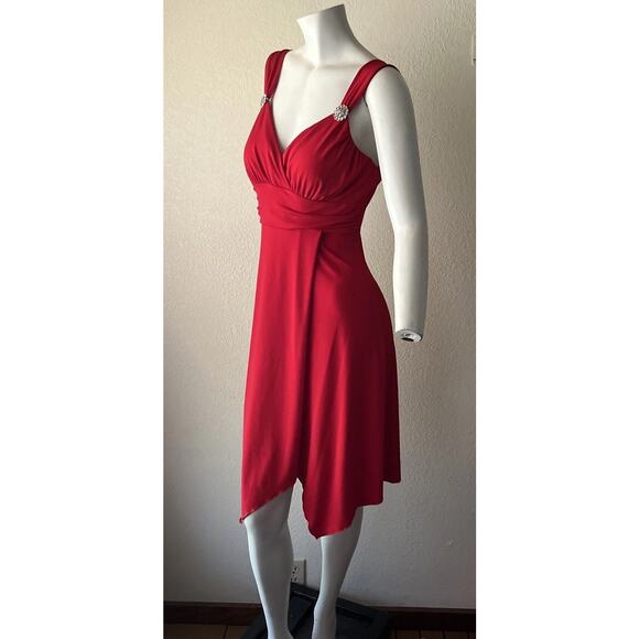 Vintage Y2K Dress Ruby Rox Whimsigoth Red Medium Asymmetric Hem HOCO Formal - Picture 9 of 16